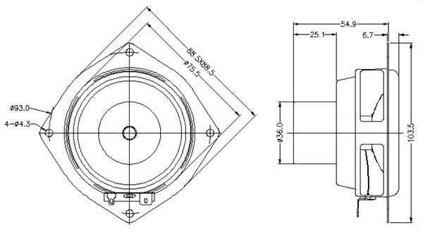 AURA SOUND NS3-193-8A 外形寸法図